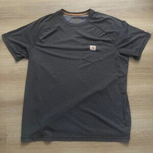 Men's Gray Carhartt Short Sleeve Shirt Size XL Relaxed Fit Front Pocket